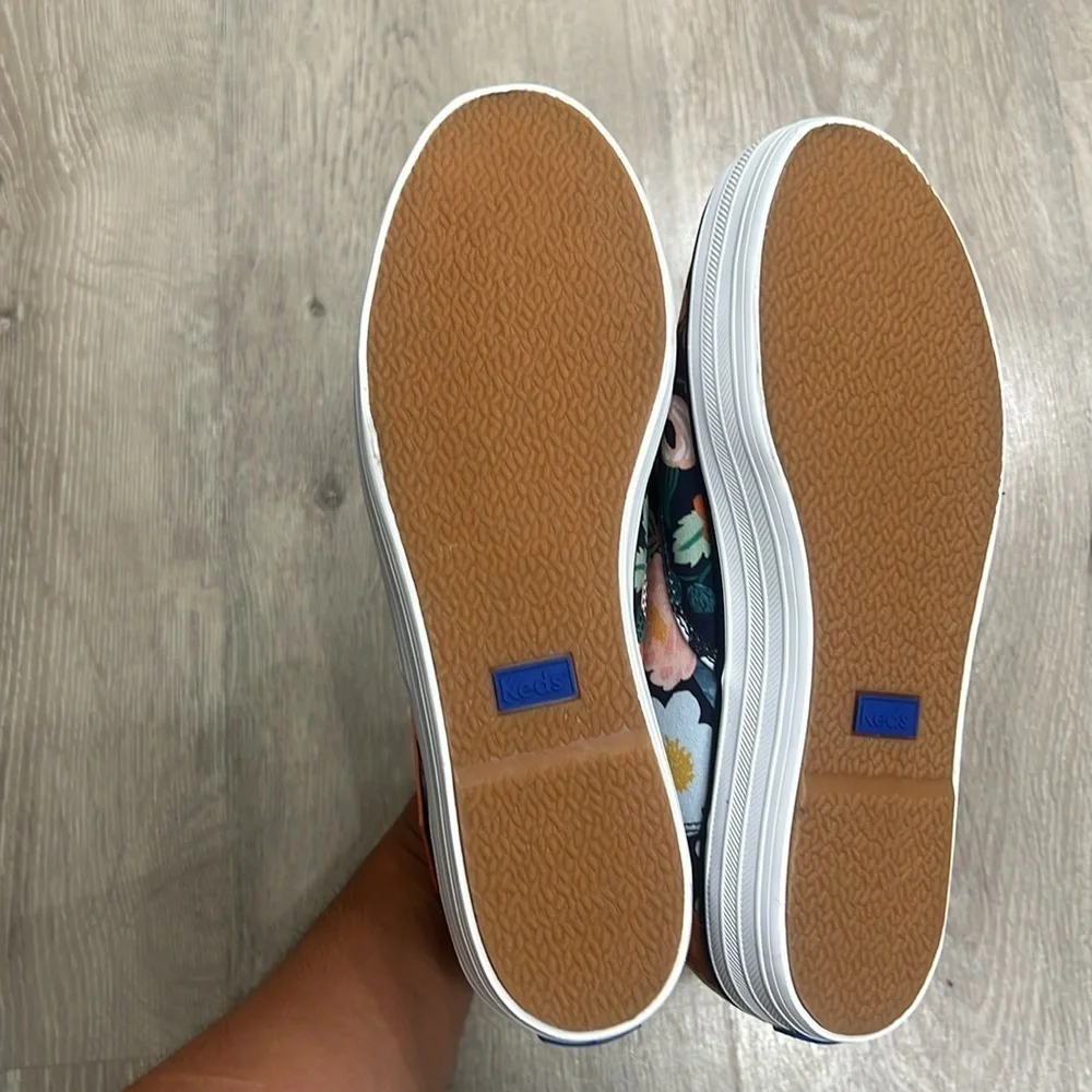 Keds X Rifle Paper The Platform Mid Vintage Blossom Navy 6.5 M